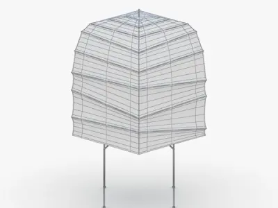 1409 - Paper Lamp Low-poly 3D model