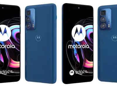 Motorola Edge 20 Pro Blue Vegan Leather 3D model