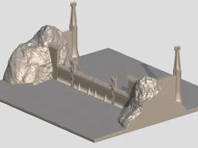 The Black Gate of Mordor from The Lord of the Rings stl obj  3D print model