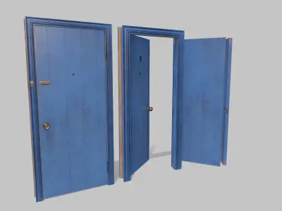 Door light blue 01 Low-poly 3D model