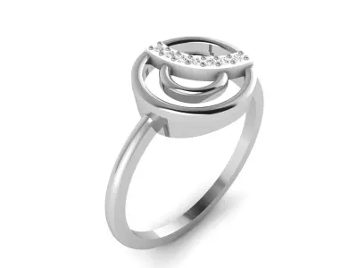 Diamond Ring For Women 3d Print Model 3D print model 15