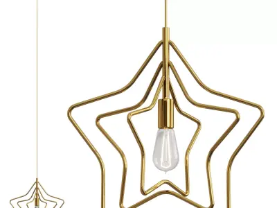 Simple Scandinavian Style Chandelier  3D model
