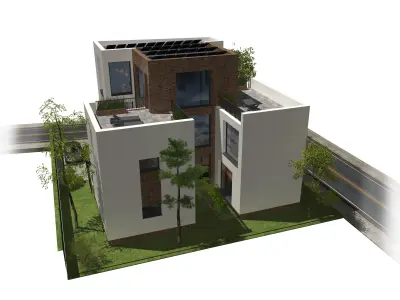 Family house plus office  furniture included 3D model