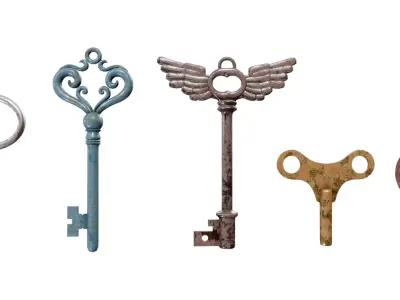 Keys Pack Rusty Version - 10 in 1 3D model