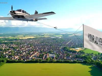  Big Advertising Air Banner with Beechcraft Bonanza Plane 