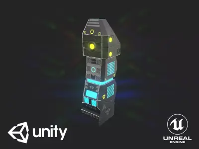 Sci-fi Building For Game Environments Low-poly 3D model