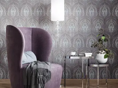 Art Deco Plum Fan Wallpaper Texture  Texture