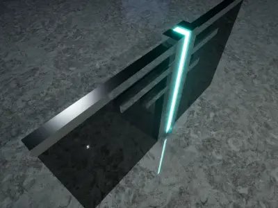 Modern Handrail Low-poly 3D model