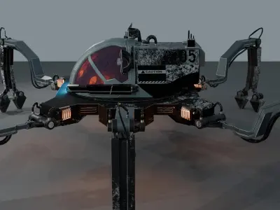 SpiderTank Sci-Fi Robot 3D model