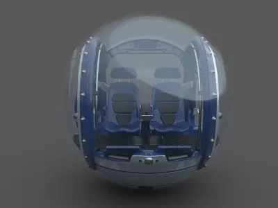 Gyrosphere interior of hovercraft Low-poly 3D model