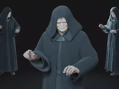 Emperor Palpatine Animation-Ready Sith Master Low-poly 3D model