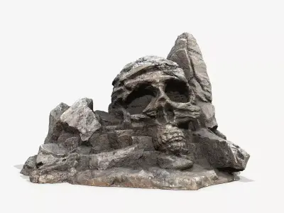 Skull Rock Low-poly 3D model 4