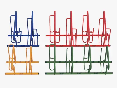 Pitti different colored metal racks 3D model
