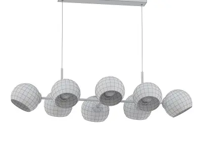 Smarano light glass pendant light - gold 3D model