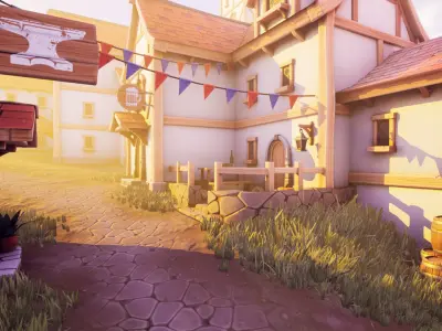 Modular Medieval Town Low-poly 3D model purchase