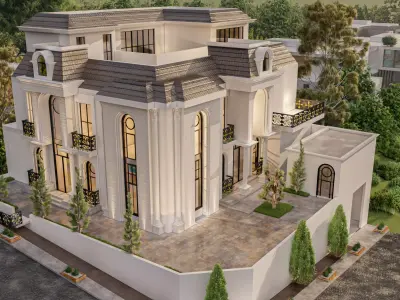 Neo Classical Villa Facade   Abha Saudi Arabia ksa 3D model