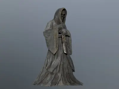 Dark statue Low-poly 3D model