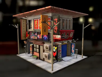 Japanese firm inspect Low-poly 3D model