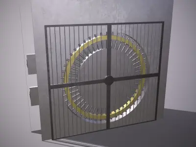 Metal Bank Safe - Vault - PBR Game Ready - Low-poly 3D model Low-poly 3D model