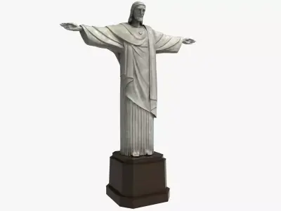 Christ Redeemer statue Low-poly 3D model
