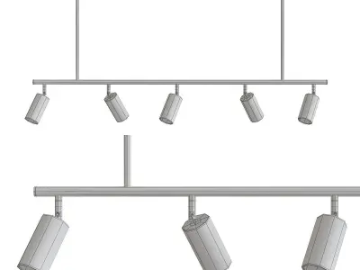 Nordic Rotating Led Spotlights low poly 3d model Low-poly 3D model