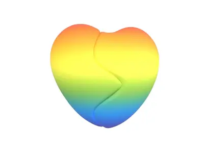 Broken Heart v1 013 Low-poly 3D model