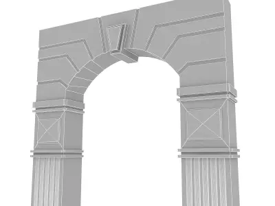 Classic Building Entrance 7 Low-poly 3D model