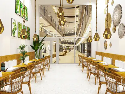 Bohemian restaurant design 3D model 3D model