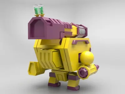 Cartoon Robot Low-poly Low-poly 3D model