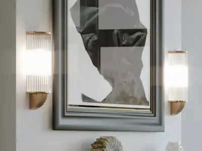 murano glass tube and brass sconce 3D model