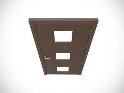Wooden Door Low-poly 3D model