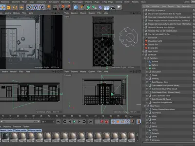 Vintage room by Gubi interior scene 3D model