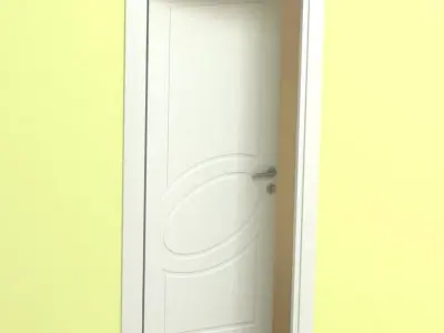 Door-2 door open on wall 3D model