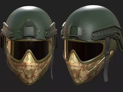 Helmet mask millitary combat soldier armor scifi fantasy  Low-poly 3D model