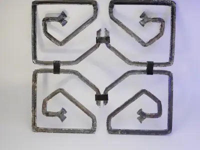 Wrought iron grill for exterior decoration 3D model