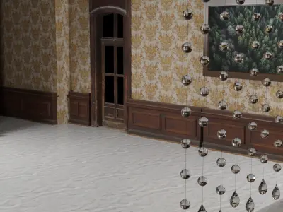 Interior of the hall with plan ArchiCAD 3D model