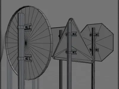 36 Road Traffic Signals Pack Low-poly 3D model