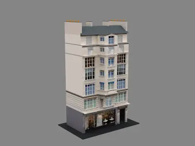 Typical Parisian Apartment Building 03 3D model