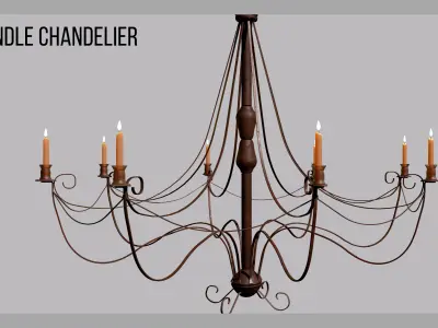 Chandelier PBR for 3d compositions 3D model