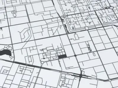 Xian Road Network and Streets 3D model