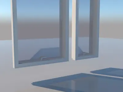 Low Poly Windows pair of glass openings Low-poly 3D model