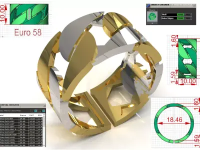 STL 3DM men luxury chain ring model mr0312 3D print model purchase
