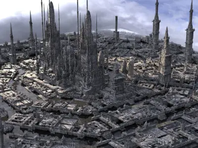 Coruscants galactic capitol kit bash 3D model