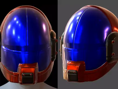 Gas mask helmet 3d model scifi Low-poly  Low-poly 3D model 384