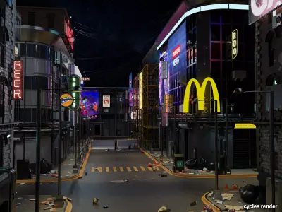 Cyberpunk 2041 Low-poly 3D model