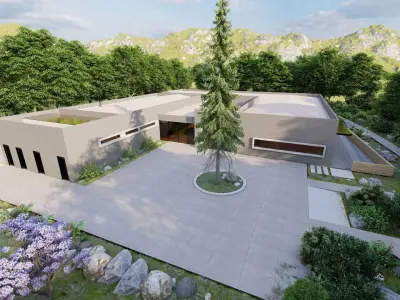 Modern office-Futuristic Skyscraper-Building office 3D model