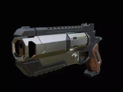 SciFi Pistol Low-poly 3D model