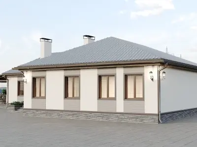 House 2 with patio 3D model