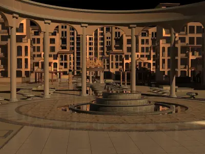 Architecture apartment building 3D model