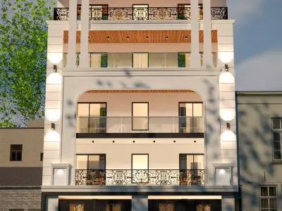 Luxury Classic Residential Building Exterior 3D model
